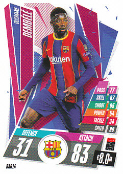 Ousmane Dembele FC Barcelona 2020/21 Topps Match Attax CL #BAR14